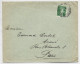 HELVETIA 5C PERFORE PERFIN C.  SANS ENTETE LETTRE COVER 1910 POUR PARIS - Perforés