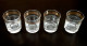 Années 1960 4 Verres à Whisky  Verre Gravé Transparent / Frise Or - Vasos