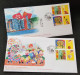 Hong Kong Basic Law 1 Country 2 Systems 2003 Lion Dance Rose Love (FDC Pair) - Briefe U. Dokumente
