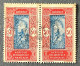 FRDY074Ux2h - Man Climbing Oil Palm - Pair Of 50 C Used Stamps - Dahomey - 1926 - Gebruikt