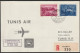 1961, Tunis Air, Erstflug, Liechtenstein - Tunis - Poste Aérienne