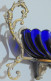 Delcampe - -JOLIE COUPELLE VIDE POCHE VERRE Bleu MONTURE Bronze Avec 2 PIEDS BLASONS   E - Glass & Crystal
