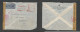 Dutch Indies. 1942 (30 Jan!) Batavia - USA, NYC. Comercial Machine Fkd Air Censored Envelope, Red Censor Cachet + Label. - Niederländisch-Indien