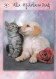 Cat - Kitten Meeting Golden Retriever Dog Puppy - Red Cross 2006 - Postal Stationery - Suomi Finland - Postage Paid - Ganzsachen