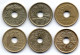 SPAIN, Set Of Six Coins 25 Pesetas, Nickel-Bronze, Brass, Year 1994-2000, KM # 933, 948, 962, 983, 990, 1013 - 25 Pesetas