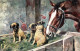 Horse & Dog Puppies Edition Vintage Original Artist Signed K. FEIERTAG  Lithography Postcard B.K.W.I Edition - Feiertag, Karl