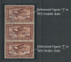 EGYPT 1931 Stamp 100m On 27m Airmail 3 Stamp Strip Deformed GRAF ZEPPELIN SG186 MNH Air Mail Issue - Neufs