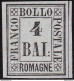 1859 Romagne, Prova Del 4 Baj (P4) EMESSO SENZA GOMMA Certificato Raybaudi - Romagne