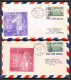 12217 Lot 2 Couleurs Fam 24 Boston Dusseldorf 2/9/1950 Premier Vol First Flight Lettre Airmail Cover Usa Aviation - 2c. 1941-1960 Lettres