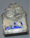 Delcampe - -PORTE ALLUMETTES PYROGENE MURAL ARGENT MINERVE PAYSAGE MOULIN EMAIL BLEU   E - Pyrogenes