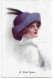 C.W. Barber, Belle Carte. Femme Avec Chapeau Bleu - Barber, Court