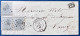 LETTRE N°17 X3 10c Gris Oblitérés GC 16 + Dateur De ARLON + Entrée N°659 Rouge " BELG.AMB.FORBACH / A " Pour NANCY - 1865-1866 Profile Left