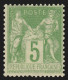 N°102, Sage 5c Vert-jaune (N Sous B), Neuf * Infime Trace De Charnière - TB - 1898-1900 Sage (Type III)