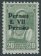 PERNAU 8IV , 1941, 20 K. Schwarzgelbgrün Mit Aufdruck Pernau/Pernau, Gepr. Krischke Und Kurzbefund Löbbering, Mi. 100.- - Occupation 1938-45