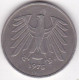 5 Deutsche Mark 1975 J Hambourg . Cupronickel ,KM# 140.1 - 5 Mark