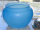 Delcampe - -SUCRIER CONFITURIER POT BISCUIT POT COUVERT PATE DE VERRE BLEUE Bullée      E - Verre & Cristal