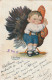 OP Nw38- ENFANT SERRANT UN DINDON PAR LE COU - ILLUSTRATEUR IBANEZ - Thanksgiving