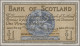 Scotland: Bank Of Scotland, Nice Lot With 5 Banknotes, Series 1945-1956, With 1 - Other & Unclassified