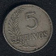 Peru, 5 Centavos 1934, CuNi - Perú