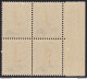1944 RSI, N° 490 25c. Verde QUARTINA MNH/** Firmata Oliva - Sonstige & Ohne Zuordnung