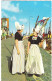 GIRLS IN NATIONAL COSTUME, VOLENDAM, HOLLAND. Circa 1964 USED POSTCARD Ms7 - Volendam