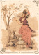 Chromos - COR14428 - Femme - Arbre - 11x8 Cm Environ - En L'état - Autres & Non Classés