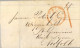 1850 SOUTHAMPTON - NORFOLK , CARTA CIRCULADA , FECHADOR " PAID " EN ROJO - ...-1840 Préphilatélie