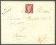 Lettre.  No 6, Superbe Nuance Proche Du "cerise", Obl Pc 2080 Sur Lettre Avec Cursive "15/Montboeuf", D' Avril 54 Pour B - 1849-1850 Ceres