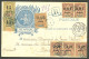 Lettre Cad Bleu "helville/Nossi Bé" Mai 1904 Sur N°51(paire + Bande De Trois) + 52 + 55 Paire Verticale, Sur CP Recomman - Other & Unclassified