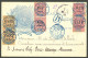 Lettre Cad Bleu "Majunga/Madagascar" Mai 1904 Sur N°48 Paire Verticale + 53 + 58 + 57 Paire Verticale, Sur CP Illustrée  - Other & Unclassified