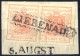 Piece "LIEBENAU 5. AUGUST", Briefstück Frankiert Mit 3 Kr. Rot + 3 Kr. Rot, Beide In Type Ia, Mit Unterlegter Mitte, 200 - Altri & Non Classificati