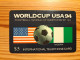 Prepaid Phonecard USA, Global Telecom Network - Football World Cup, Nigeria - Autres & Non Classés