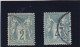 N/B ;; 2 Timbres Oblitérés ,,tres Forte Cote Sage Au TYPE 1 - 1876-1878 Sage (Tipo I)