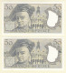 2x 50 Francs QUENTIN DE LA TOUR Type 1976 F.67.17 G.68 SPL+ Série X2 - 50 F 1976-1992 ''Quentin De La Tour''