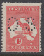 AUSTRALIA 1914 1d RED KANGAROO (DIE IIA) STAMP "OS" PERF.12 1st.WMK  SG.O17e MLH. - Ongebruikt