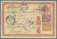 China - Postal Stationery: 1898, Card CIP 1 C. Red Reply Part Uprated Coiling Dr - Cartoline Postali