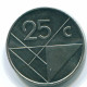 25 CENTS 1991 ARUBA (NIEDERLANDE NETHERLANDS) Nickel Koloniale Münze #S13638.D.A - Aruba