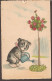 Petit Chien Dans Son Jardin -  Jolie Carte Postale Ancienne 1927 - Vintage Card - Dessins D'enfants