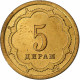 Tadjikistan, 5 Drams, 2001, St. Petersburg, Brass Clad Steel, TTB, KM:2.2 - Tajikistan