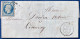 Lettre Napoleon Présidence N°10 25c Bleu Oblitéré PC 414 + Dateur T15 De BLERE Pour LIMERAY TTB - 1852 Louis-Napoleon