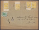 Env. Affr. 4x N°54 Càd SURICE /6 JANV 1898 Pour BRUXELLES - Taxée 5c Càd BRUXELLES 1/7 JANV 1898 - Déchirure Dans Pli Ve - 1893-1907 Wappen