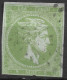 GREECE 1872-76 Large Hermes Head Meshed Paper Issue 5 L Yellow Green Vl. 53 A / H 39 B - Oblitérés