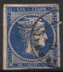 GREECE 1875-80 Large Hermes Head On Cream Paper 20 L Deep Blue Vl. 65 Ba / H 51 B - Oblitérés