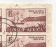 South Africa SG #127 In Block Of 4 Incl. Plate Flaw SG #127a "Extended Rigging" On Cover FDC 1949 - FDC