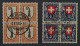 1923, SCHWEIZ Juventute Viererblocks 185+188, Zentrisch Gestempelt, 380,- SFr. - Used Stamps
