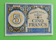 BANQUE D'ETAT DU  MAROC MOROCCO  MARRUECOS 5 FRANCS 14 9 1943 - Morocco