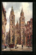 Künstler-AK Charles F. Flower: Nürnberg, Lorenzkirche Mit Passanten Und Bierwagen  - Autres & Non Classés