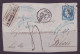 FRANCE 1853-1860 Stamp 20c Bleu YT N°14 On The Cut-out From The Cover Oblitération Petits Chiffres 2340 - 1853-1860 Napoléon III