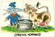 HUMOUR SOURIRES DE NORMANDIE - CRACHIN NORMAND - VACHE FERMIER BEURRE CALVA - ILLUSTRATEUR SIGNE CHAUNU - Humour