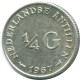1/4 GULDEN 1967 NETHERLANDS ANTILLES SILVER Colonial Coin #NL11443.4.U.A - Nederlandse Antillen